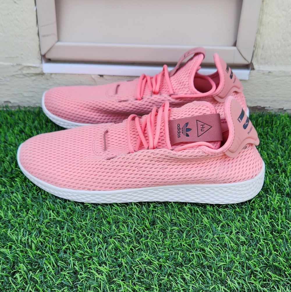 adidas Coral Pink Knit Sneakers with White Sole - Picture 5 of 7